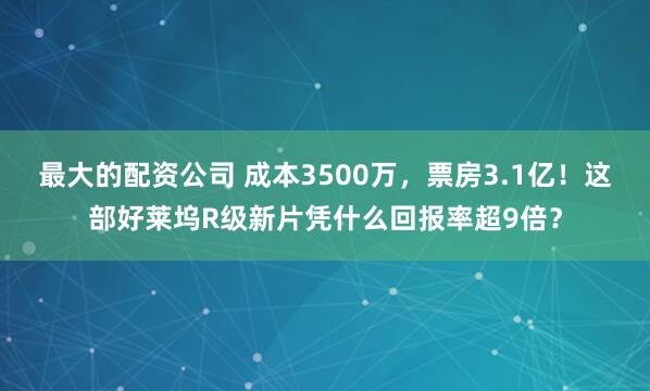 最大的配资公司 成本3500万，票房3.1亿！这部好莱坞R级新片凭什么回报率超9倍？